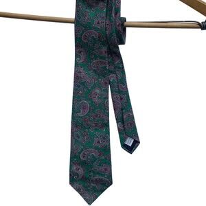 GANT 100% Silk Paisley Tie Green Pink Blue Classic Men's Business Wedding